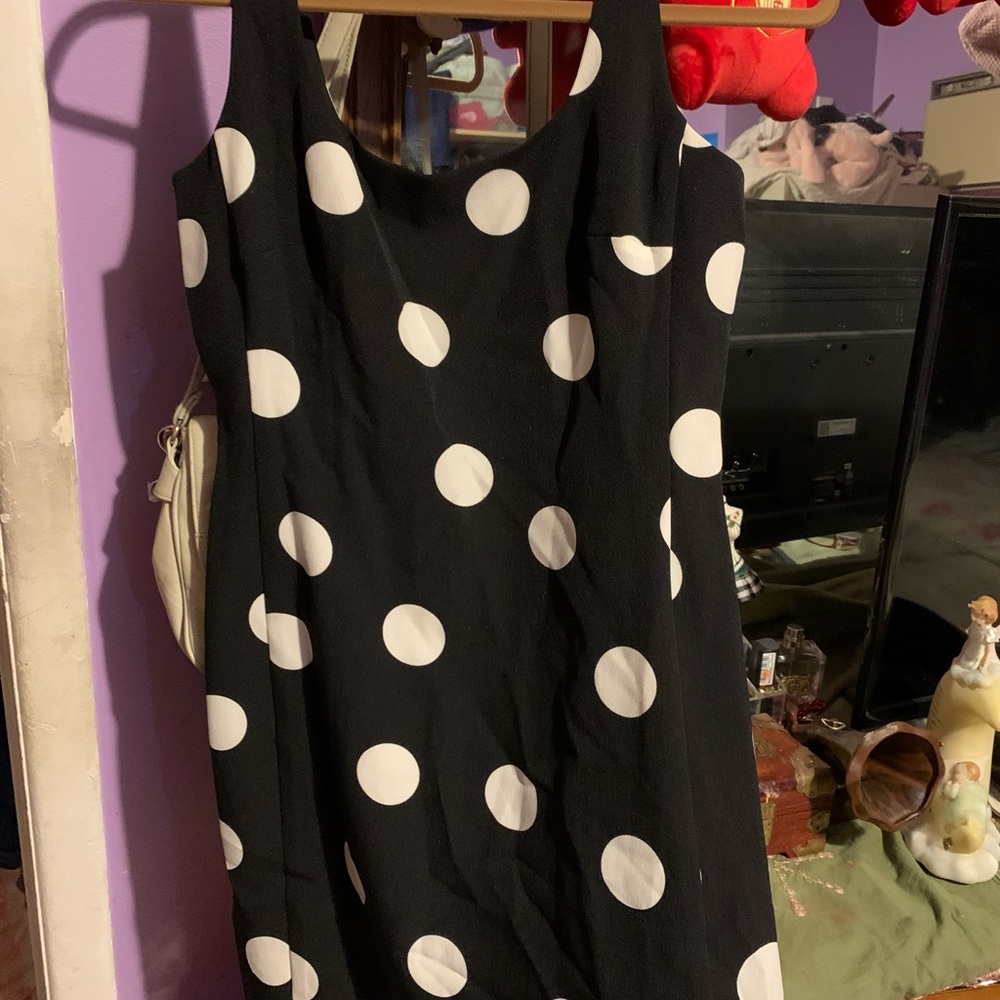 Black white dot dress